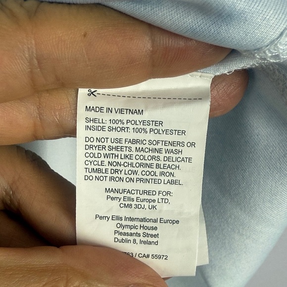 Callaway Golf Activewear Light Blue & White Tie Dye Print Back Pockets Med Skort - Picture 4 of 8